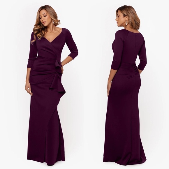 Xscape Women's Deep Purple Maxi Dress - Picture 1 of 4